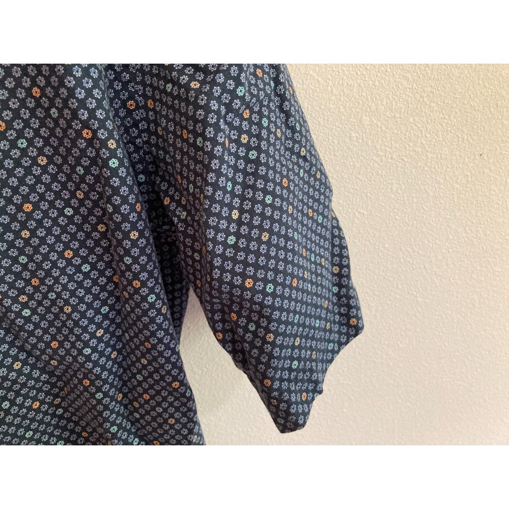 Good Man Brand Blue Button Up Shirt Size M Medium Men Short Sleeve Geometric - Picture 4 of 9